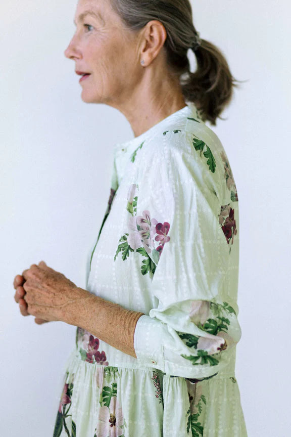 Ingrid dress in Arbour *organic cotton by Lazybones
