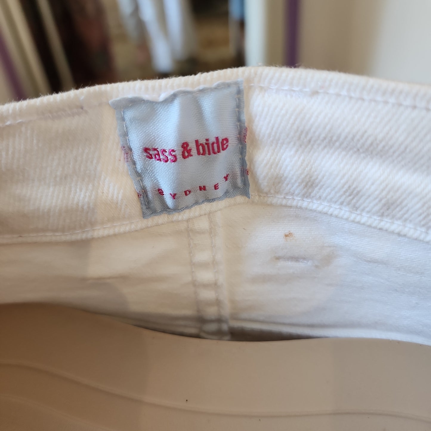 Pre-Loved Jeans - Sass & Bide White Denim Bootcut Jean Sz 27