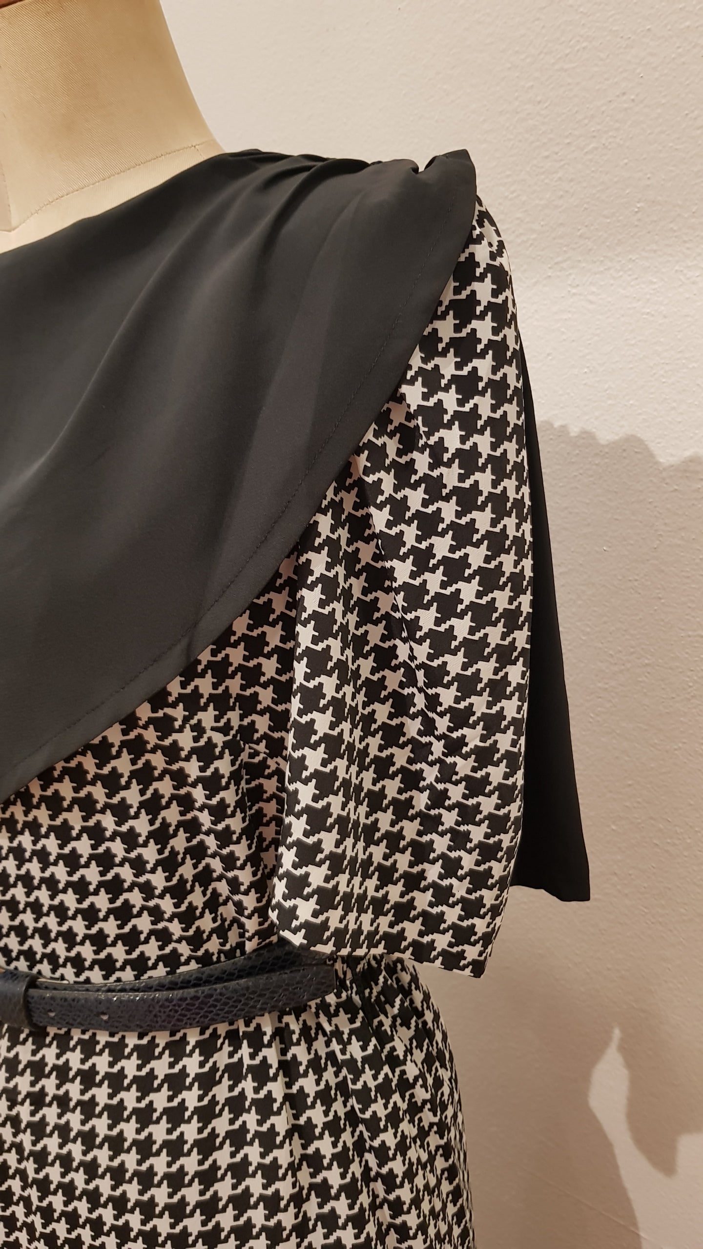 1970's Vintage "houndstooth checked dress" by Yora