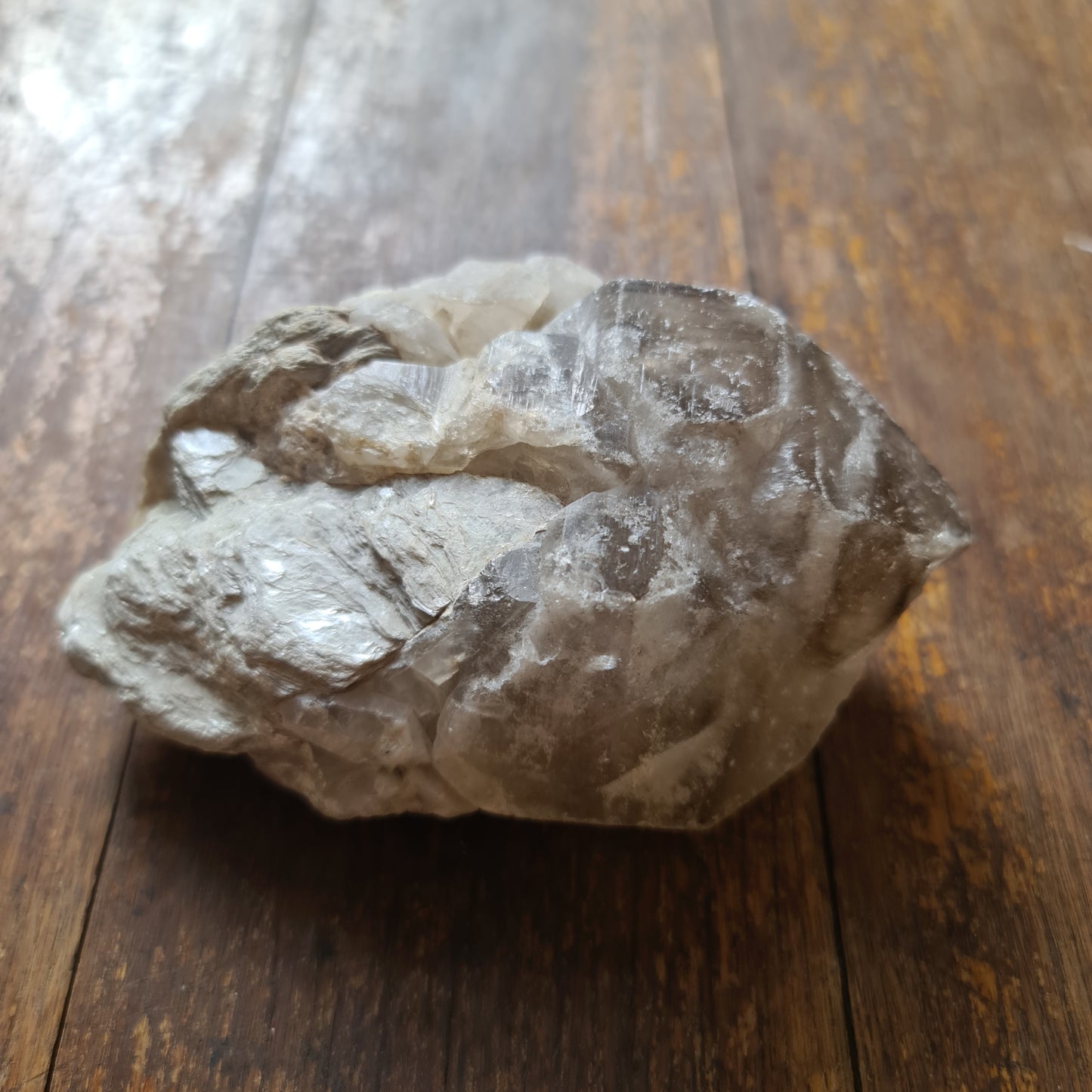 Elestial Smoky Quartz Crystal with Muscovite (Mica) deposit