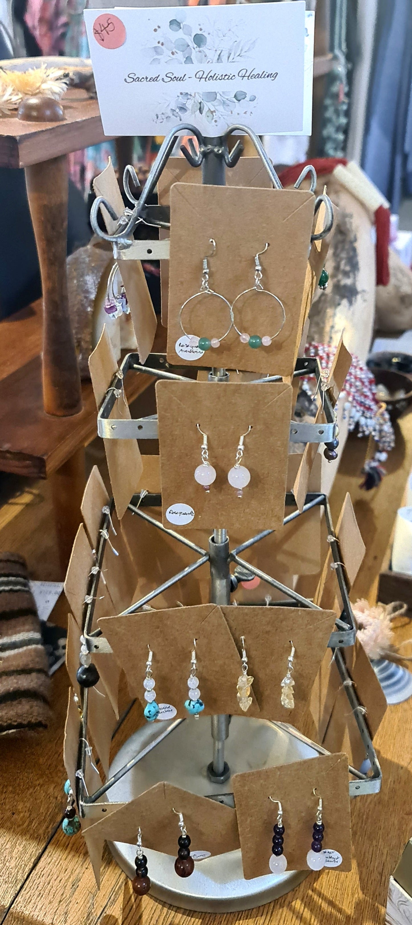 Crystal hanging earring in 925 Sterling Silver by Tink of Sacred Soul
