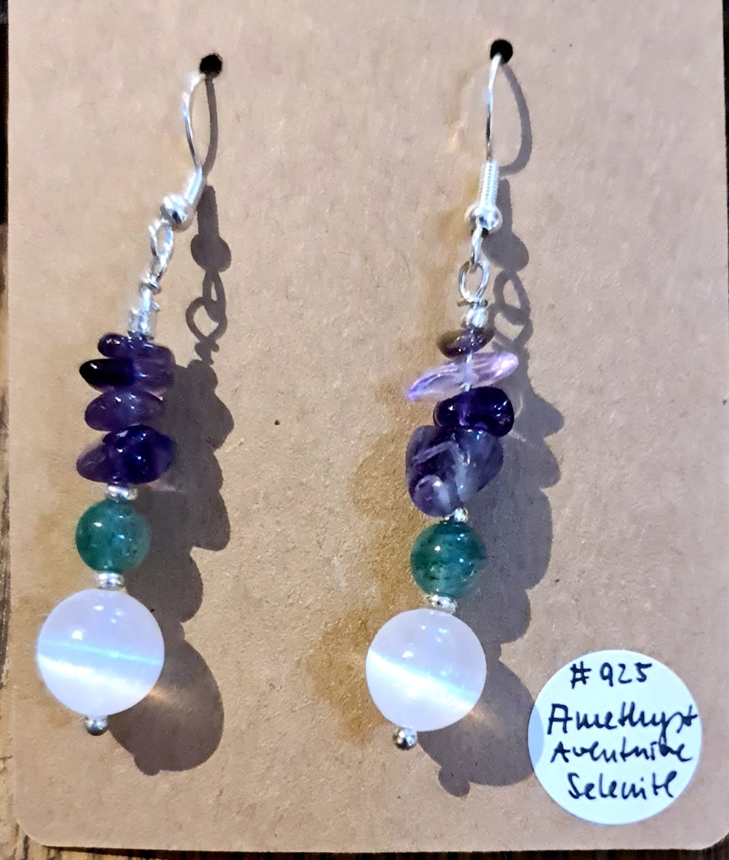 Crystal hanging earring in 925 Sterling Silver by Tink of Sacred Soul