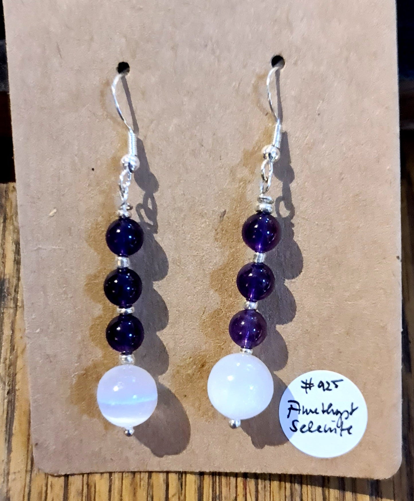 Crystal hanging earring in 925 Sterling Silver by Tink of Sacred Soul