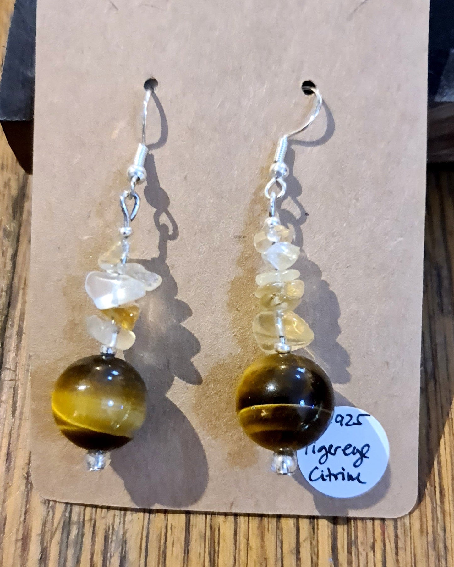 Crystal hanging earring in 925 Sterling Silver by Tink of Sacred Soul