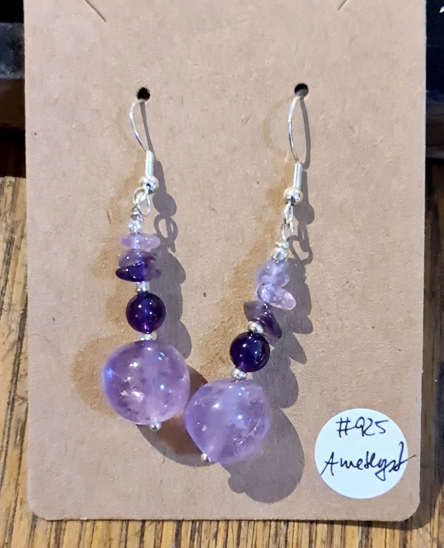 Crystal hanging earring in 925 Sterling Silver by Tink of Sacred Soul