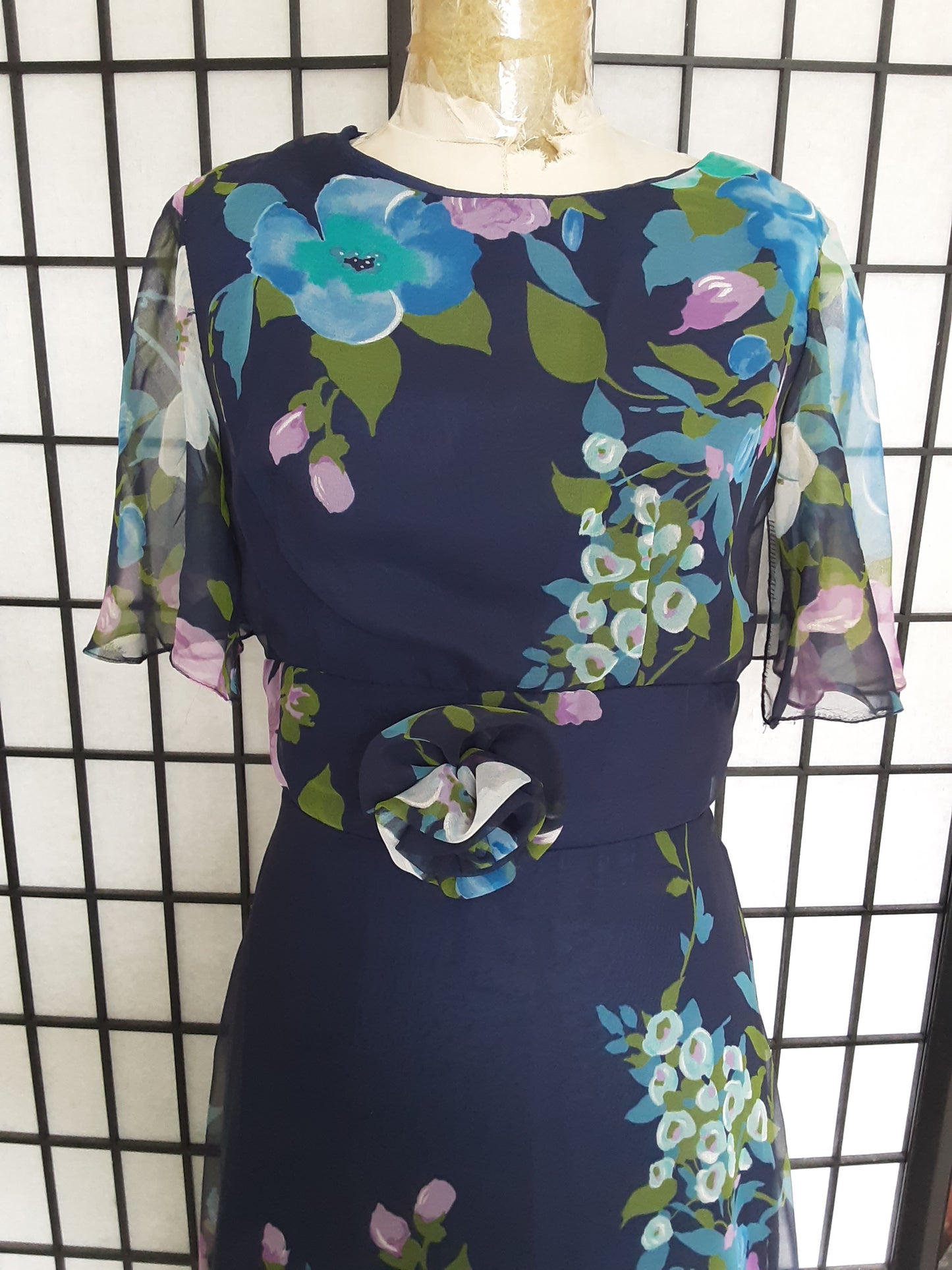 1970s Vintage floral maxi Dress by En-Ka Fashions Sydney