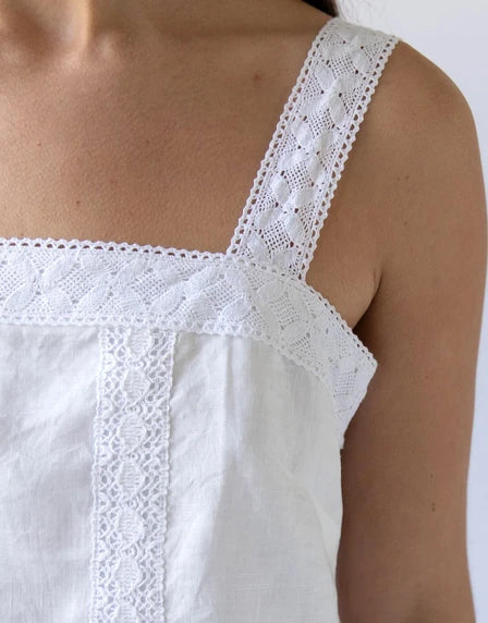 Delphine lace top in Warm White SZ XL by Lazybones LAST ONE!