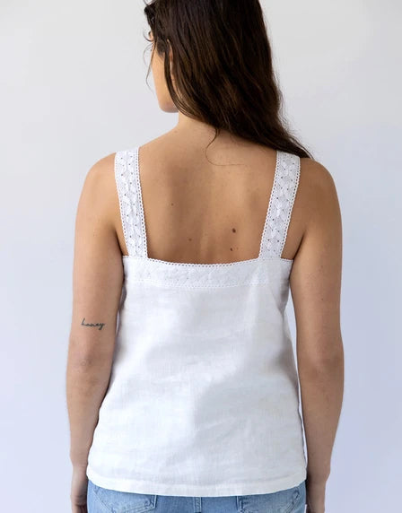 Delphine lace top in Warm White SZ XL by Lazybones LAST ONE!