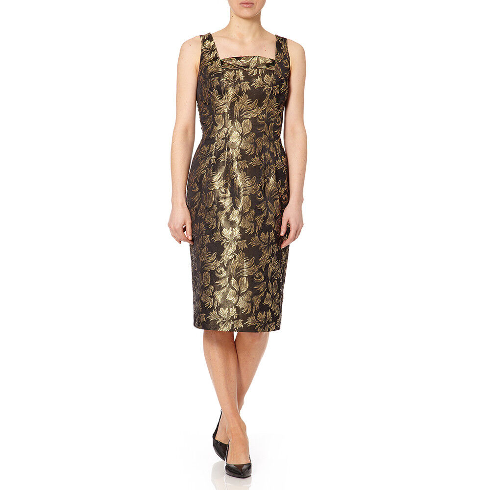 Gold Leaf Dress in Black/Gold UK10 by Fever London LAST ONE!