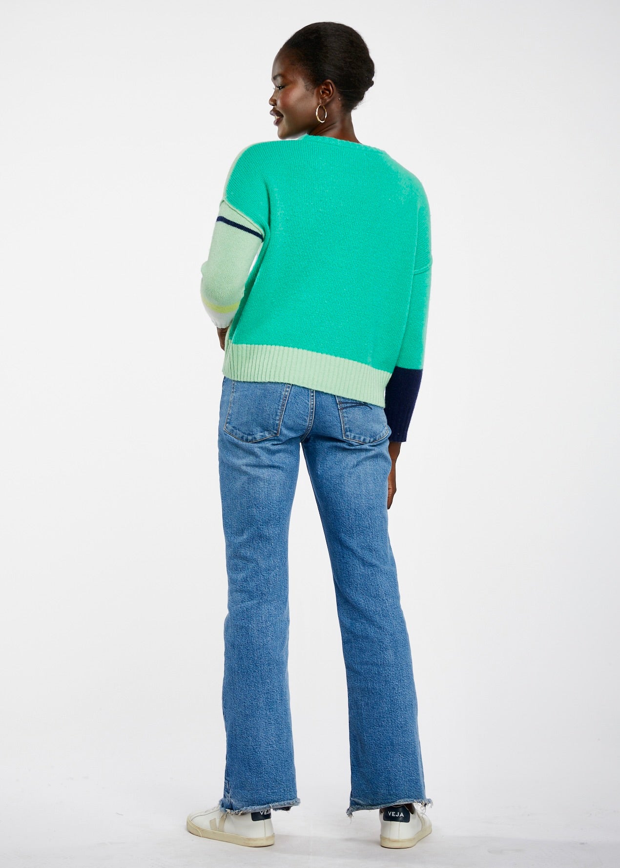 Stripe Detail Jumper in Sage by LD+Co