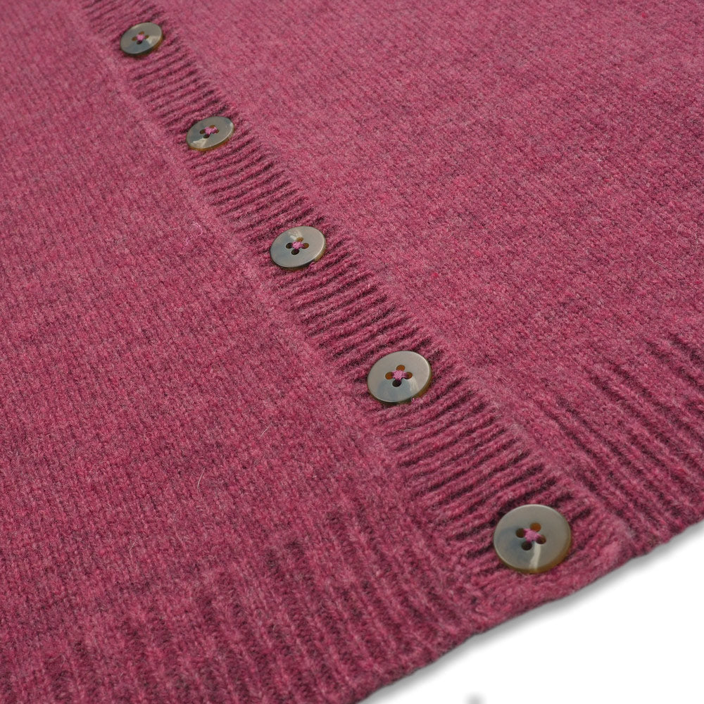 MIDORI 100% LAMBSWOOL CARDIGAN in DARK PINK SZ L by MANSTED DK LAST ONE!