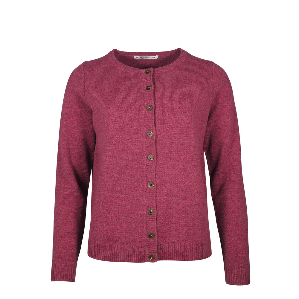 MIDORI 100% LAMBSWOOL CARDIGAN in DARK PINK SZ L by MANSTED DK LAST ONE!