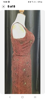 1960's Vintage evening wiggle Dress in Burgundy by Camille Lee of Melbourne