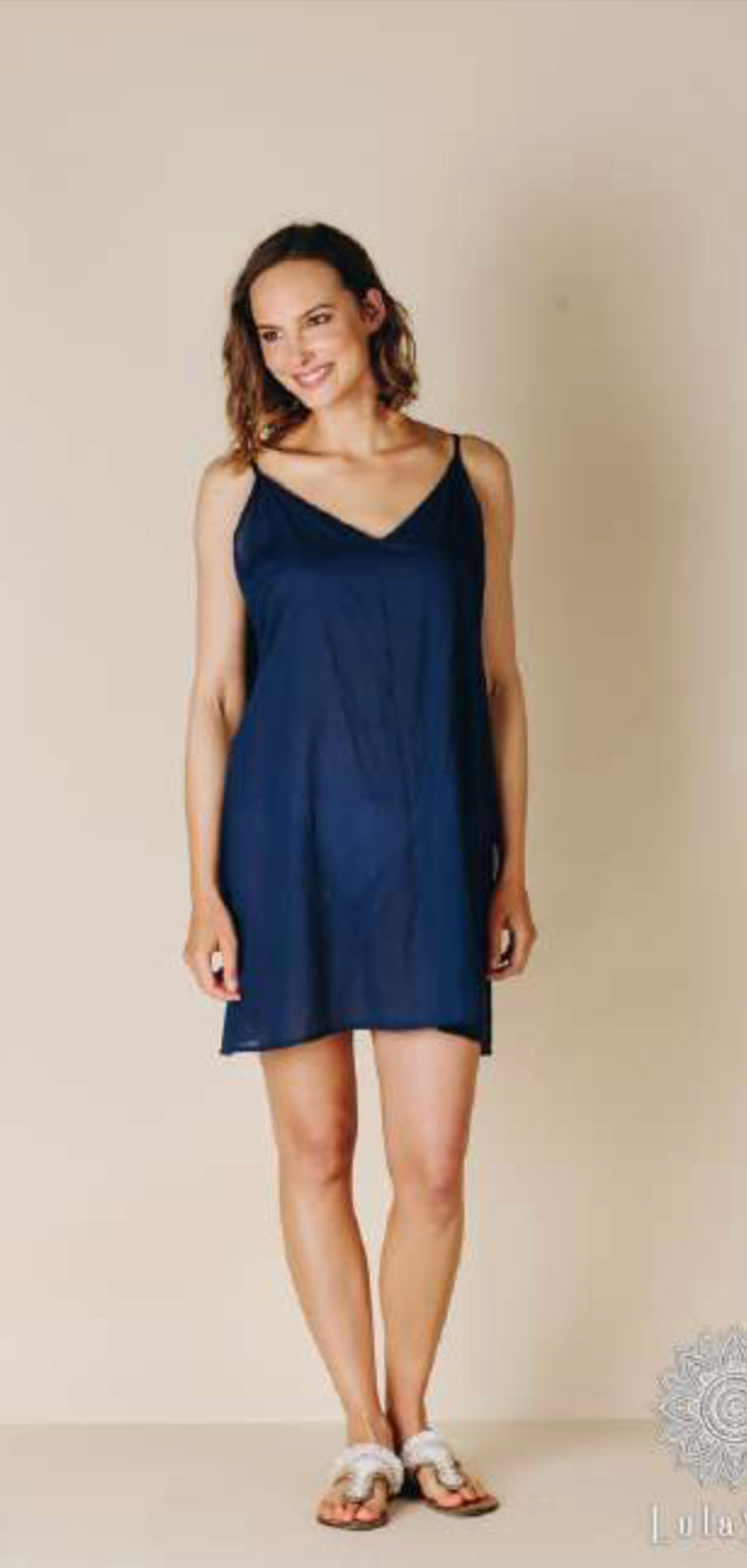 Ibiza 100% Cotton Full Slip in Navy SZ L by Ruby Yaya LAST CHANCE!