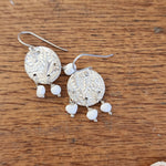 Stamped Pure silver Howlite hook earrings by Nina G