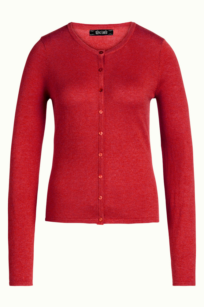Cardi Roundneck Coccon in Icon Red EUR S by King Louie LAST ONE!