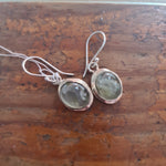 Prehernite Cabochon polished Silver Hook earrings