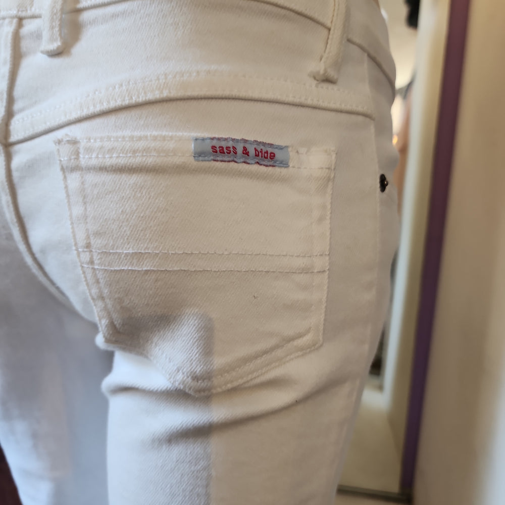 Pre-Loved Jeans - Sass & Bide White Denim Bootcut Jean Sz 27