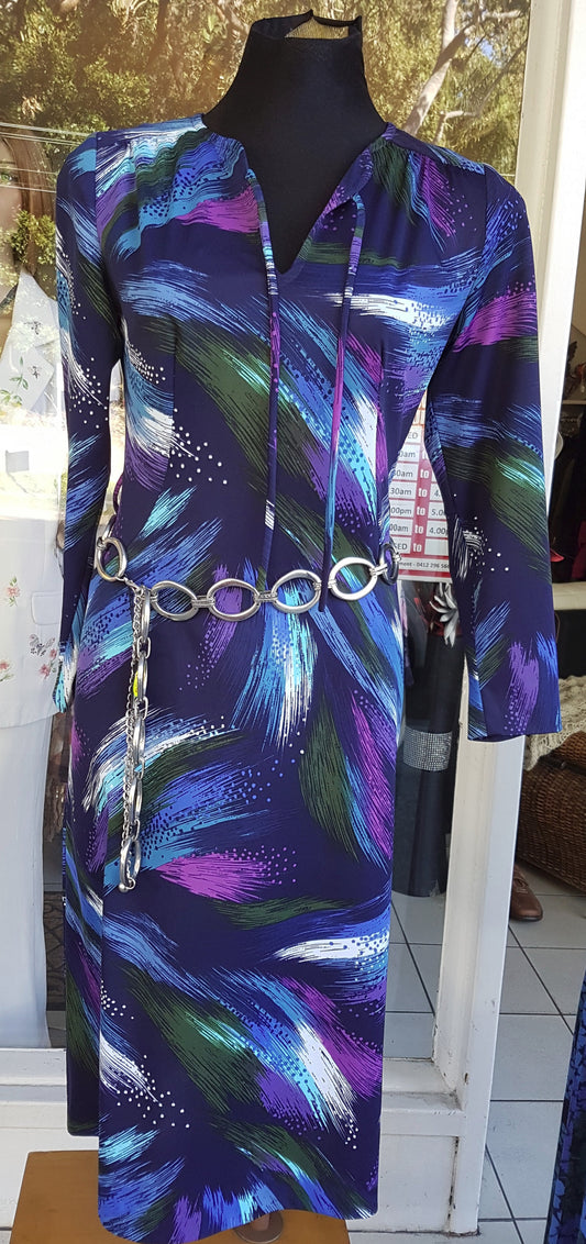 1970 Vintage Fun Polyester dress by Trinity Fair of Sydney Approx size 10