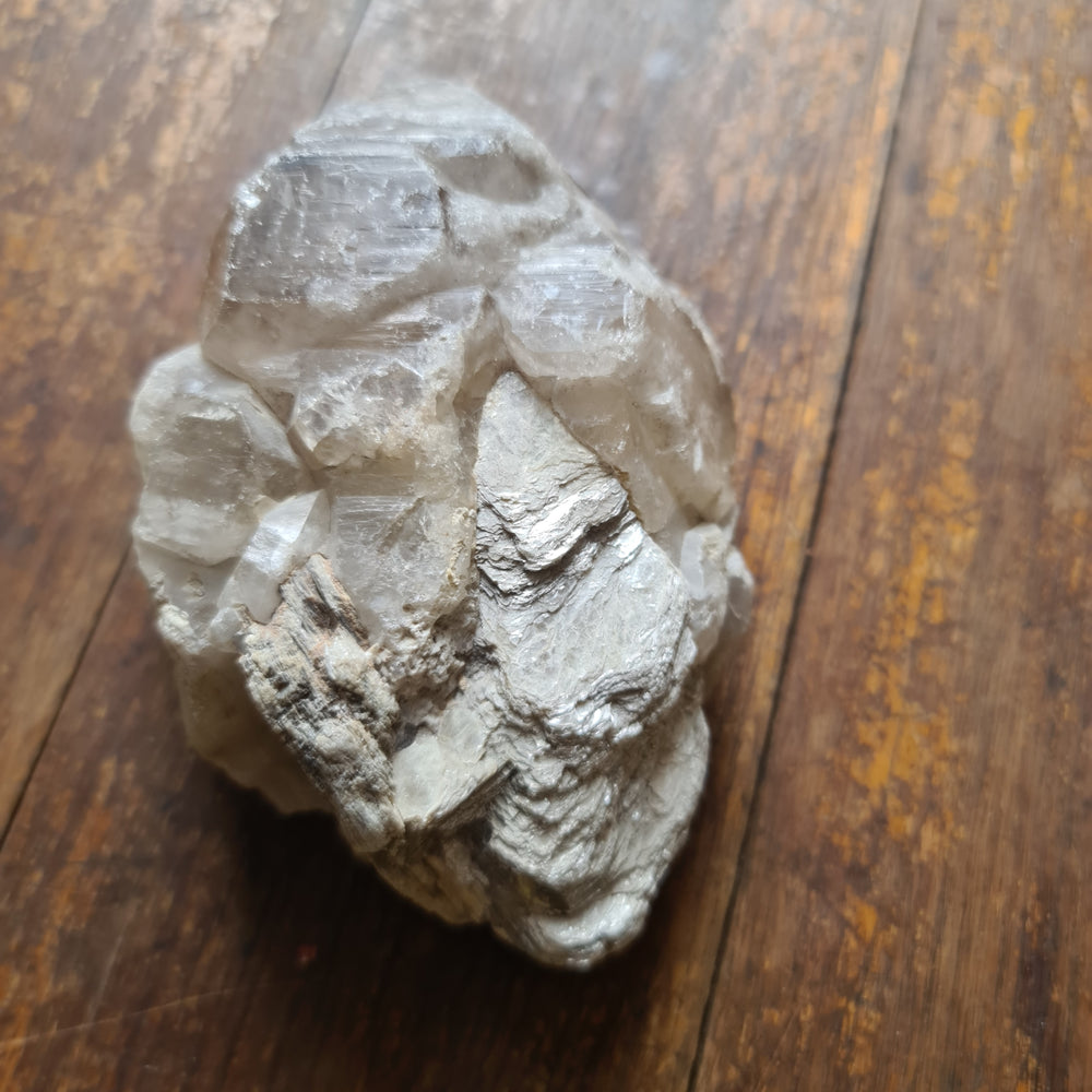 Elestial Smoky Quartz Crystal with Muscovite (Mica) deposit