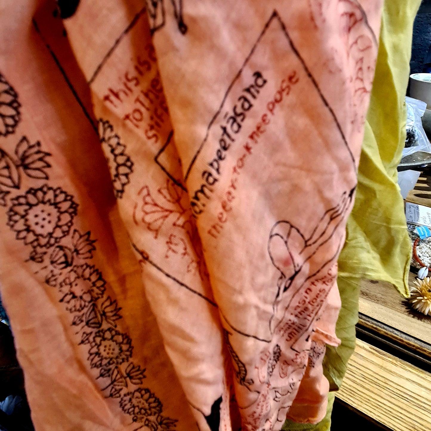 Intecral Hatha Yoga poses 100% Cotton Scarf (2 shapes)