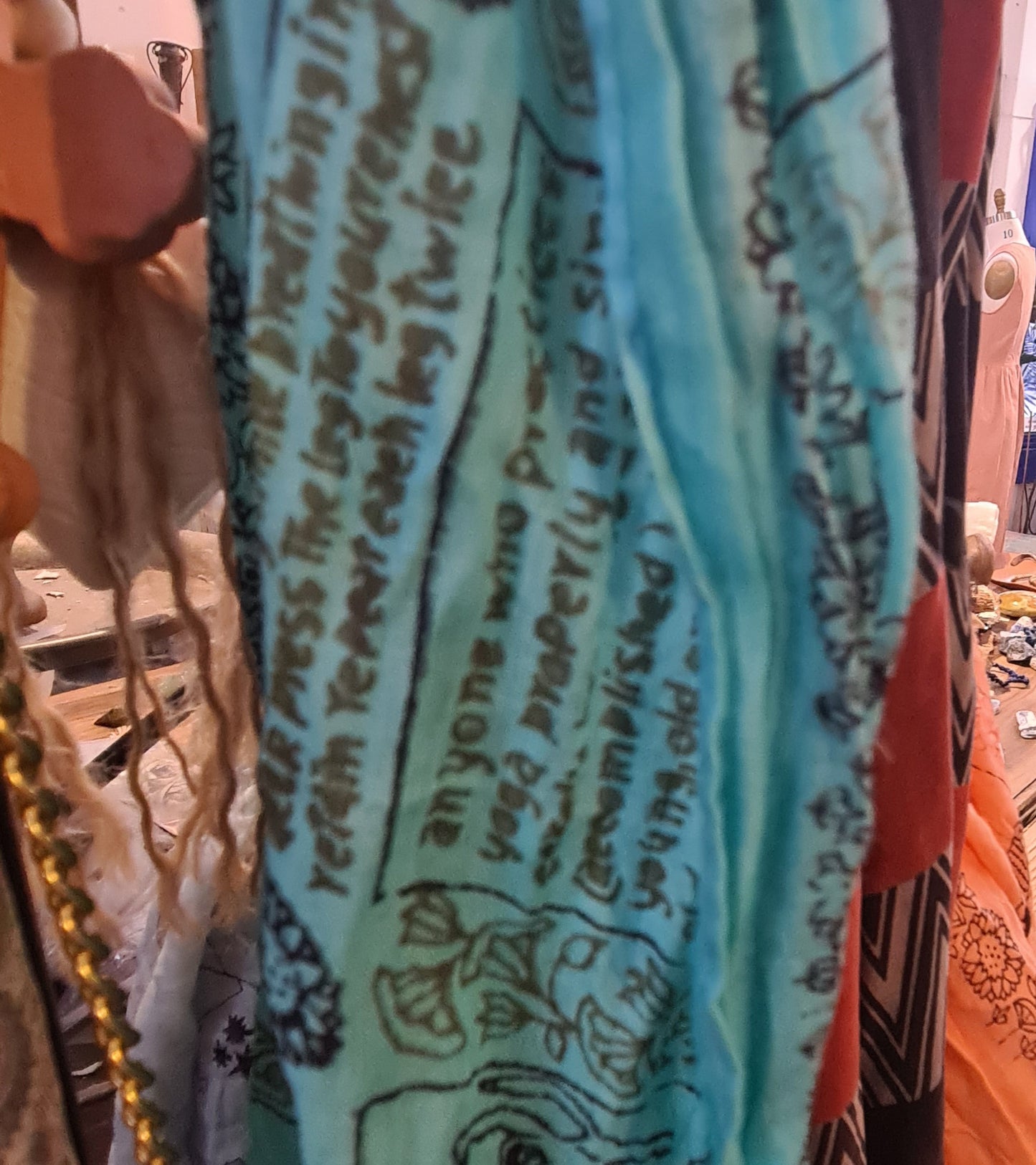 Intecral Hatha Yoga poses 100% Cotton Scarf (2 shapes)