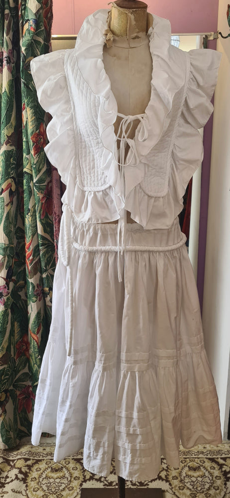 Authentic 1980s designer Barboglia Cristina & Jan 2 peice Cotton skirt & top