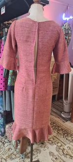 1960's Handmade Vintage Dress in Rose = Sz 8