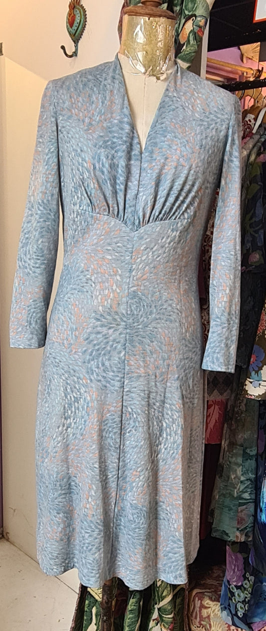 1970 Vintage abstract wool blend dress by Kenwall (Fractional Fit)