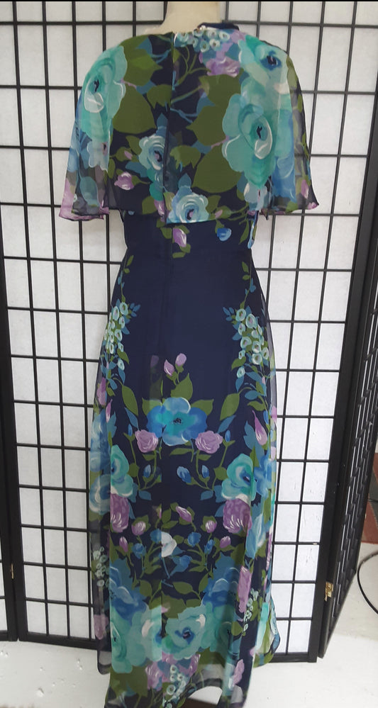 1970s Vintage floral maxi Dress by En-Ka Fashions Sydney