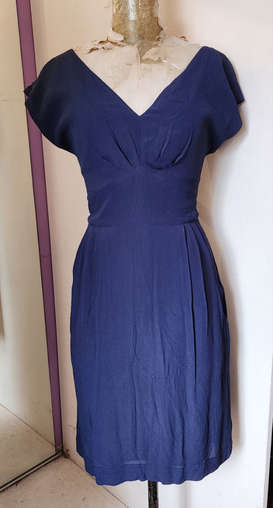 Juliet Dress in Navy Crepe by Emily and Fin