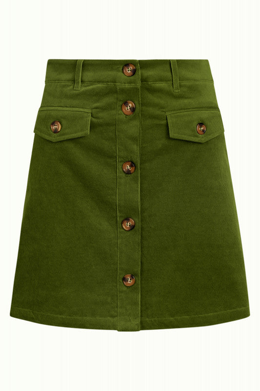 Caroll Mini Skirt in Olive Green EUR XS by King Louie LAST ONE!
