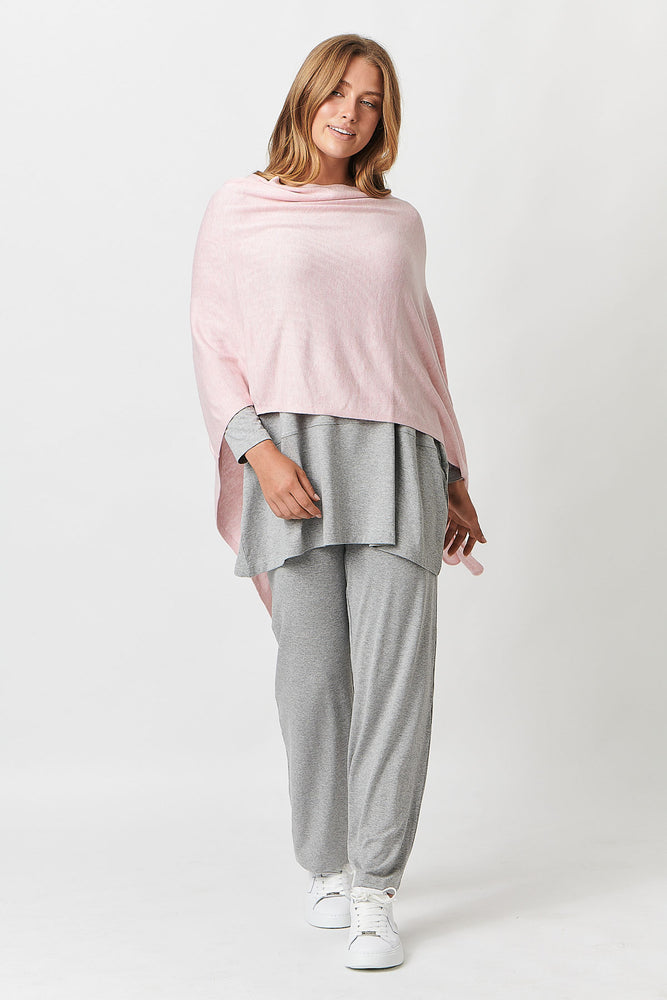 Cashmere Blend Poncho in Blush by Namastai