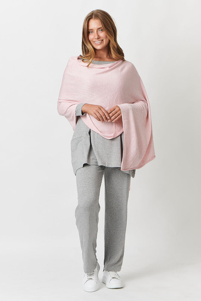 Cashmere Blend Poncho in Blush by Namastai