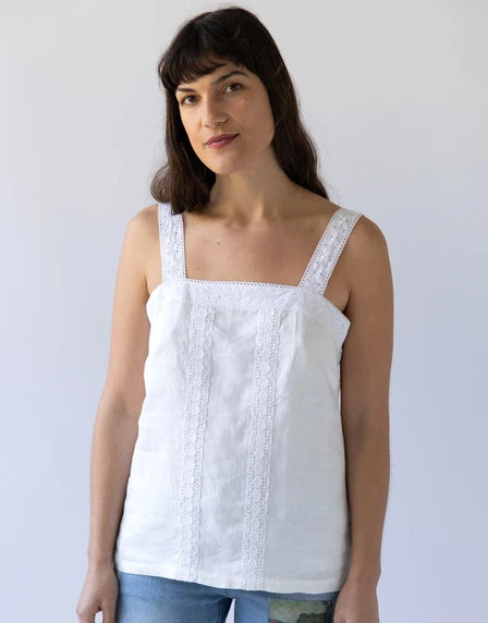 Delphine lace top in Warm White SZ XL by Lazybones LAST ONE!