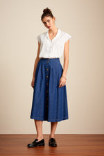 Esther skirt Chambray in Denim Blue EUR 38 by King Louie LAST ONE!