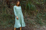 Corduroy long sleeved Tiered dress in Mint Green SZ M by Naturals by O&J LAST ONE!
