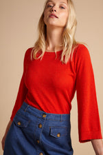Gigi Flared sleeve top Vallarta in Chilli Red by King Louie