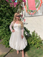 1950s Handmade Vintage Lace & Tulle fit & flare Wedding Dress