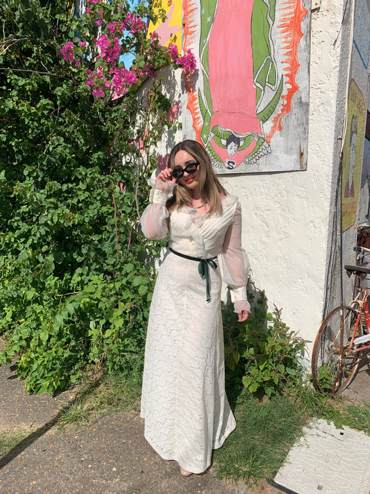 1970s Vintage Cream Wedding Dress Approx Sz 10 by Jinoel of Mebourne