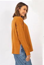 SPLIT DETAIL CREW in GINGER SZ S by LD+Co LAST ONE!