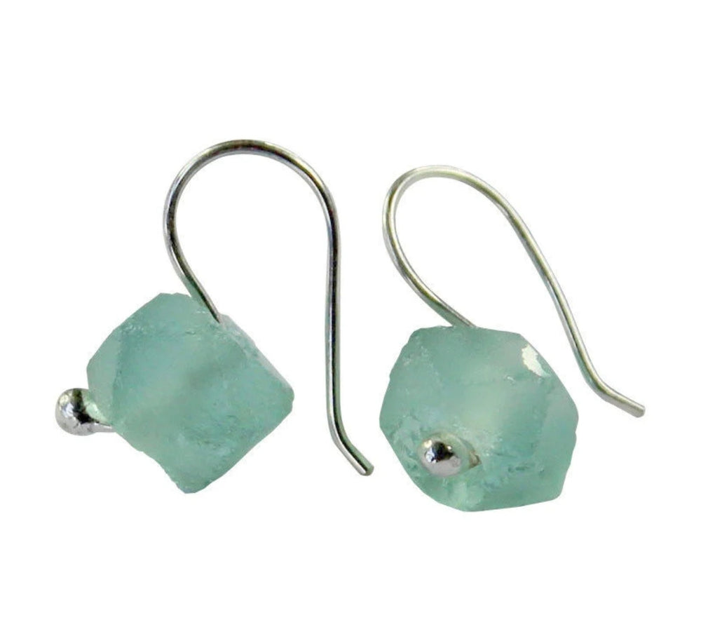 Recycled Glass Earrings 925 Silver by Lisa Carney