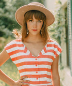 Jodie Top in Peachy Keen Stripe by Emily and Fin