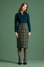 Pencil Button Skirt Rodeo Check EUR 40 by King Louie LAST ONE!