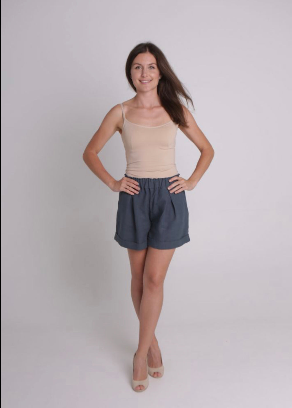 Boronia Shorts in Deep Teal Linen SZ SX by Devina Louise LAST ONE!