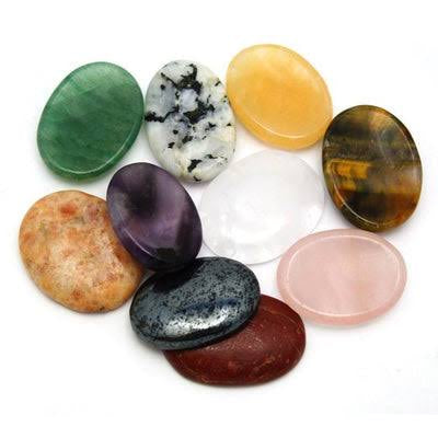 Polished smooth palm stones - Various Crystals