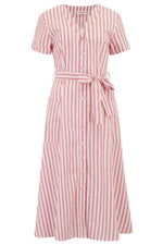 Evelina Deck Striped Midi Dress UK10 (Missing Belt) by Sugarhill Brighton LAST ONE!